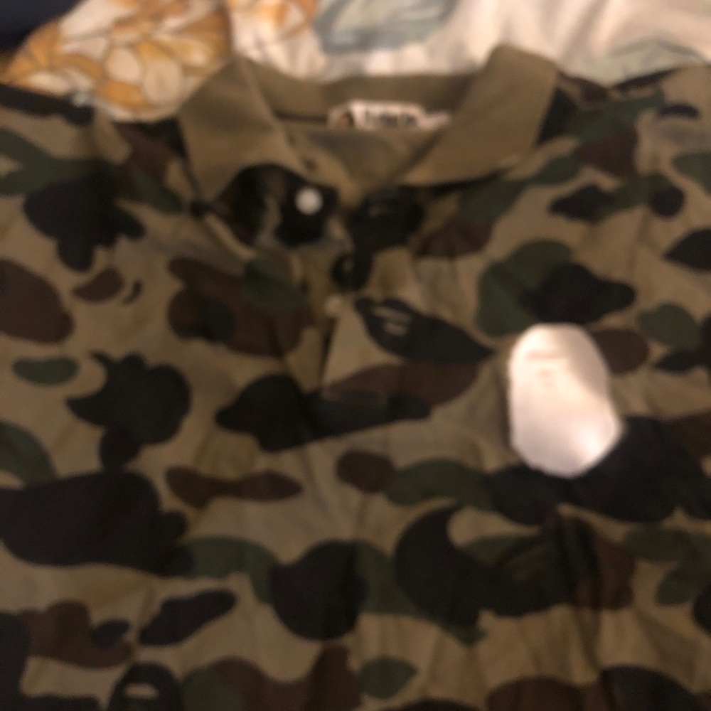 Bathing ape mens polo shirt size l brand new